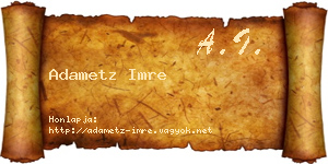 Adametz Imre névjegykártya